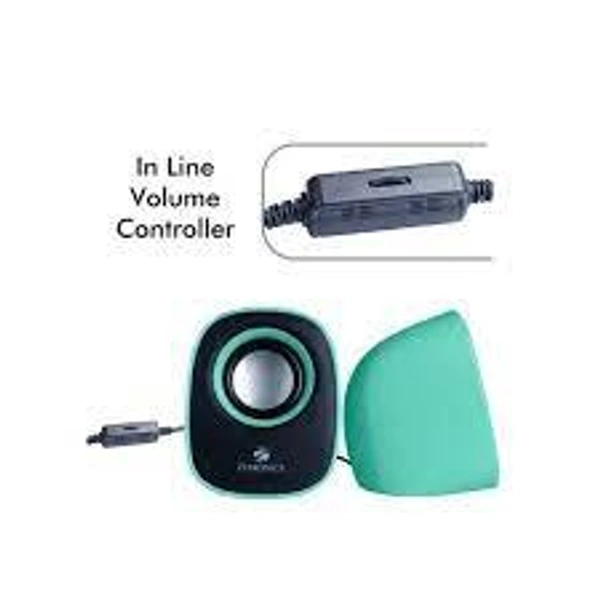 ZEBRONICS ZEB - PEBBLE NEW Laptop/Desktop Speaker  (Green, 2.0 Channel)