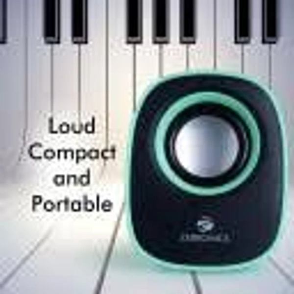 ZEBRONICS ZEB - PEBBLE NEW Laptop/Desktop Speaker  (Green, 2.0 Channel)