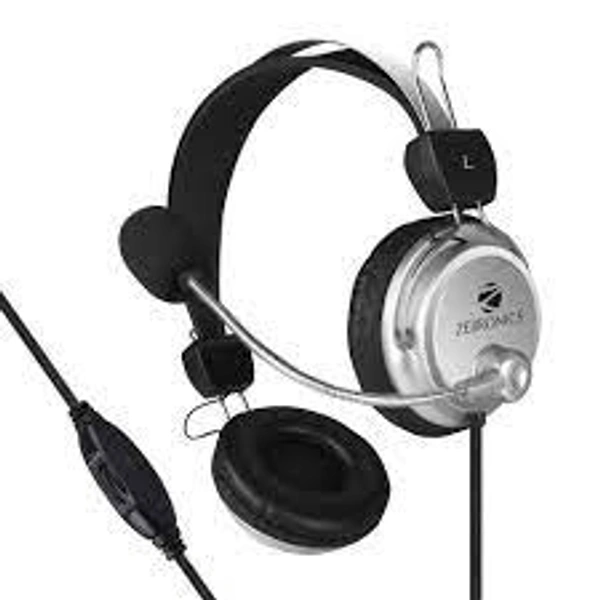 ZEBRONICS ZEB-1001HMV Wired Headset With MIC Wired Headset  (Silver, Black, On the Ear)