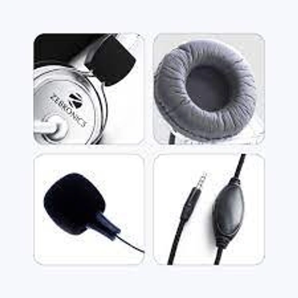 ZEBRONICS ZEB-1001HMV Wired Headset With MIC Wired Headset  (Silver, Black, On the Ear)