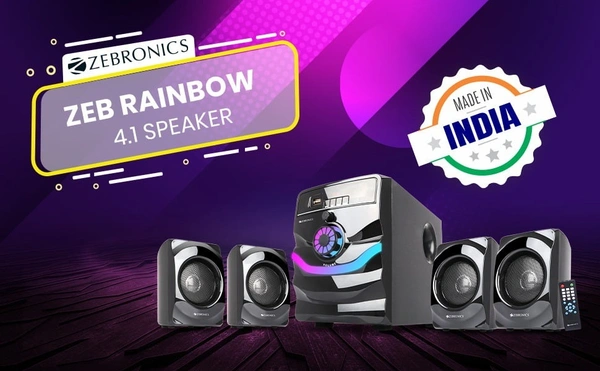 ZEBRONICS Zeb-Rainbow 20 W Bluetooth Home Theatre  (Black, 4.1 Channel)