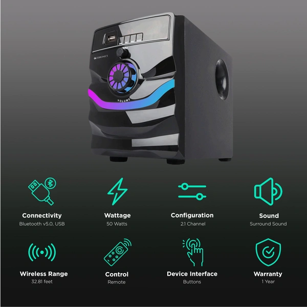 ZEBRONICS Zeb-Rainbow 20 W Bluetooth Home Theatre  (Black, 4.1 Channel)