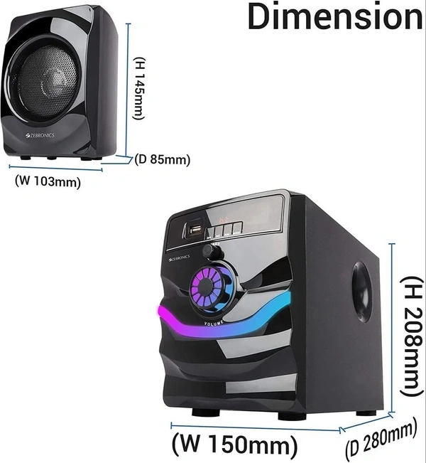 ZEBRONICS Zeb-Rainbow 20 W Bluetooth Home Theatre  (Black, 4.1 Channel)
