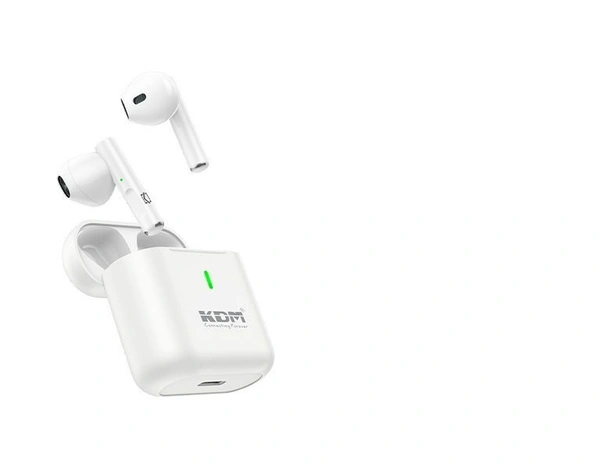 KDM W4 TWS 20 H music Time Wireless Earphone Bluetooth Headset  (White, True Wireless)