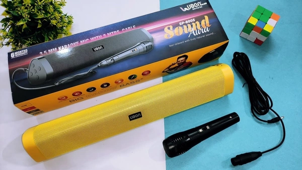 Ubon Sound Aura SP-8005 Mini Soundbar With Karaoke Mic 6 W Bluetooth Soundbar  (Black, Stereo Channel)
