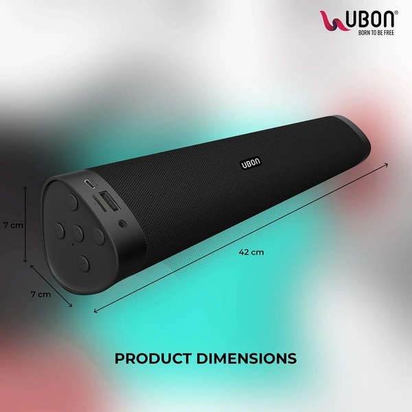 Ubon Sound Aura SP-8005 Mini Soundbar With Karaoke Mic 6 W Bluetooth Soundbar  (Black, Stereo Channel)