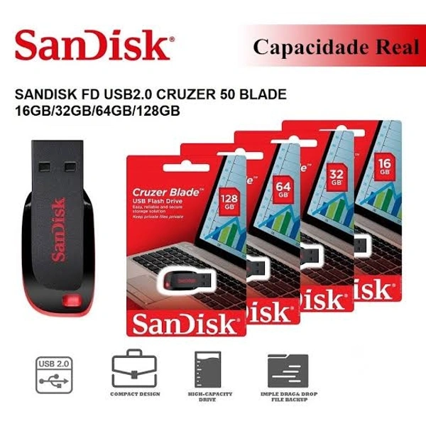 SANDISK Pendrive Sandisk Cruzer Blade Usb 2.0 - Red, 32