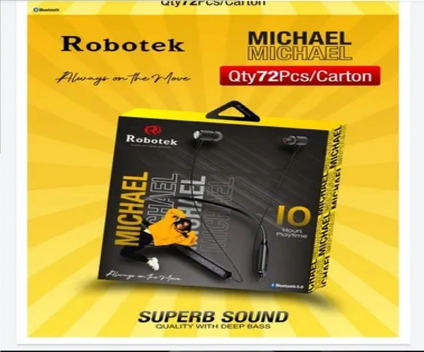 robotek Robotek Micheal 10 Hour Playtime Bluetooth Headset  (Multicolor, In the Ear)