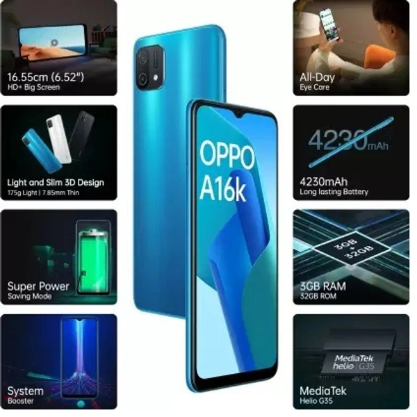 OPPO A16k (Blue, 64 GB )  (4 GB RAM) - BLUE, 64GB, 4GB