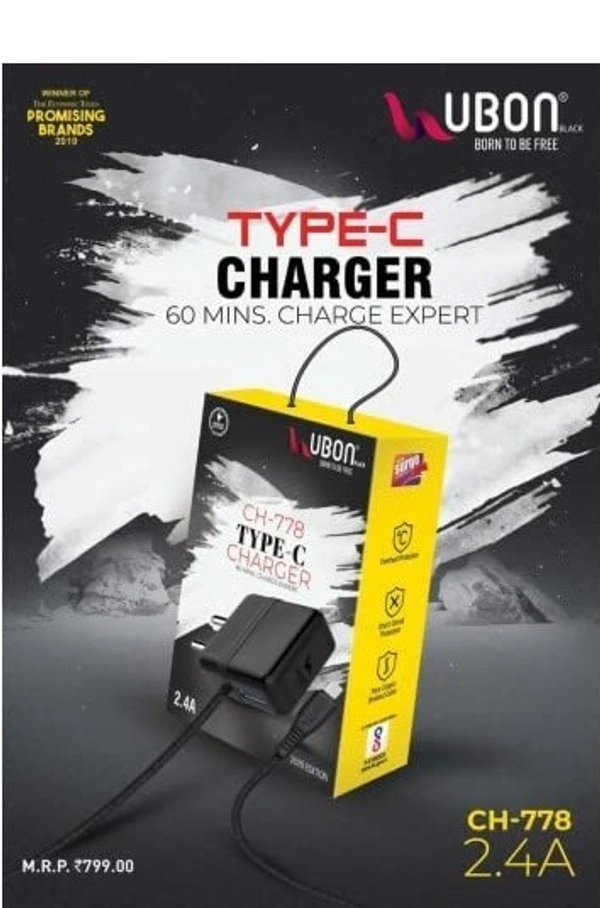 UBON Ubon CH-778(2.4A) Type-C Charger - Black