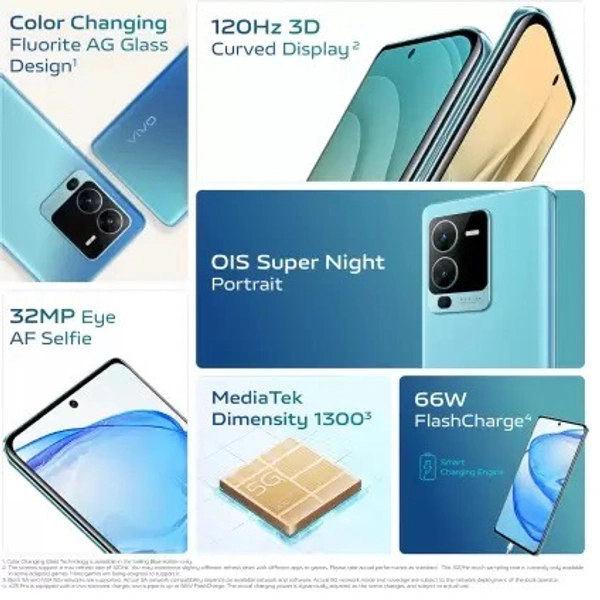 vivo V25 Pro 5G (Sailing Blue, 128 GB)  (8 GB RAM) - Sailing Blue, 128GB, 8GB