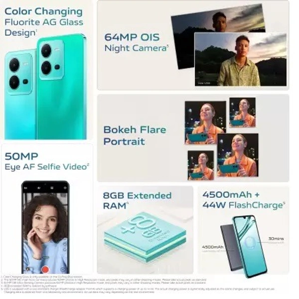 vivo V25 5G (Surfing Blue, 128 GB)  (8 GB RAM) - Surfing Blue, 128gb, 8gb