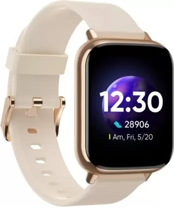 realme DIZO Watch 2 GOLD (by realme TechLife)  (White Strap, Free Size) - GOLD