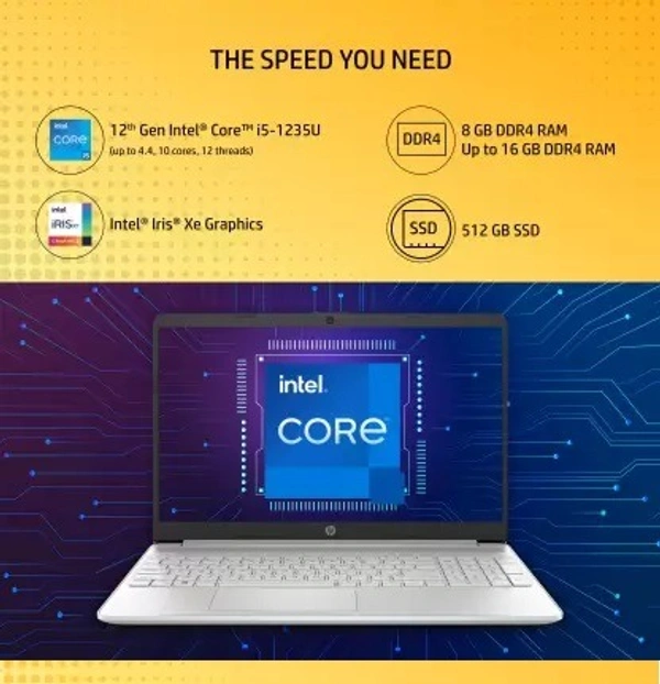 HP 15s Intel Core i5 12th Gen - (16 GB/512 GB SSD/Windows 11 Home) 15s-fq5112TU Thin and Light Laptop  (15.6 inch, Jet Black, 1.69 Kg, With MS Office) - Silver Chalice, 512GB SSD, 16GB, 15.6, 1.69 KG
