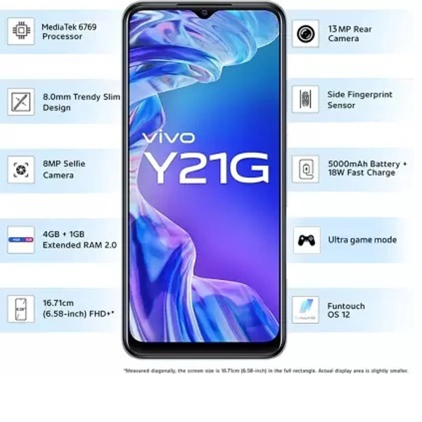 VIVO vivo Y21G (Midnight Blue, 64 GB)  (4 GB RAM) - Midnight Blue, 64GB, 4GB