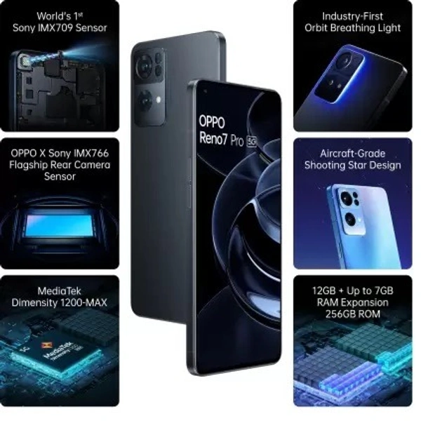 OPPO Reno7 Pro 5G (Starlight Black, 256 GB)  (12 GB RAM)#JustHere - Starlight Black, 256GB, 12GB