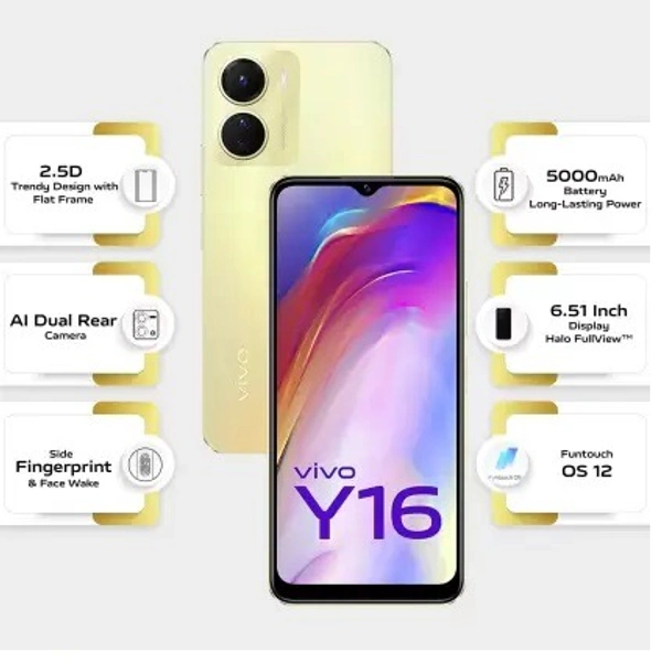 VIVO vivo Y16 (Drizzling Gold, 32GB)  (3 GB RAM) - Drizzling Gold, 32GB, 3GB