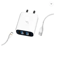 UBON Ubon CH-600 5 W 3.4 A Multiport Mobile Charger with Detachable Cable (White, Cable Included) - WHITE