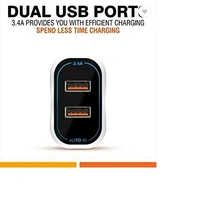 UBON Ubon CH-600 5 W 3.4 A Multiport Mobile Charger with Detachable Cable (White, Cable Included) - WHITE