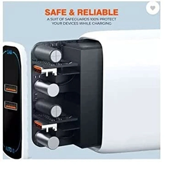 UBON Ubon CH-600 5 W 3.4 A Multiport Mobile Charger with Detachable Cable (White, Cable Included) - WHITE