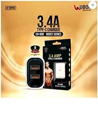 UBON Ubon CH-600 5 W 3.4 A Multiport Mobile Charger with Detachable Cable (White, Cable Included) - WHITE