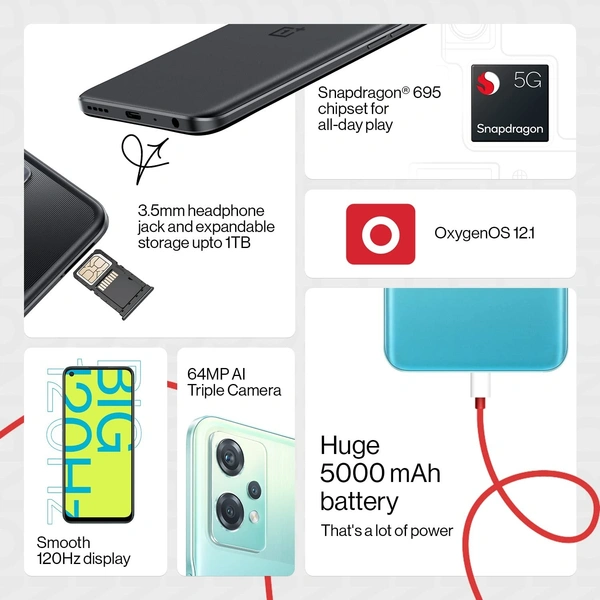 one plus  OnePlus Nord CE 2 Lite 5G  - Blue Tide, 128gb, 6gb