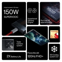 OnePlus 10T 5G (Moonstone Black) - Moonstone Black, 256GB, 12gb