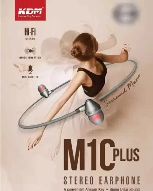 KDM M10 Plus Universal stereo earphone Wired Headset  - black