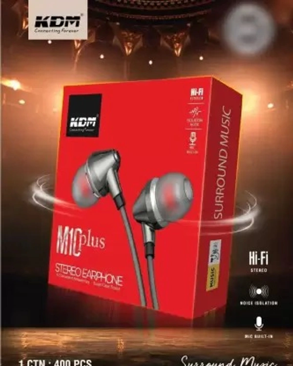 KDM M10 Plus Universal stereo earphone Wired Headset  - black