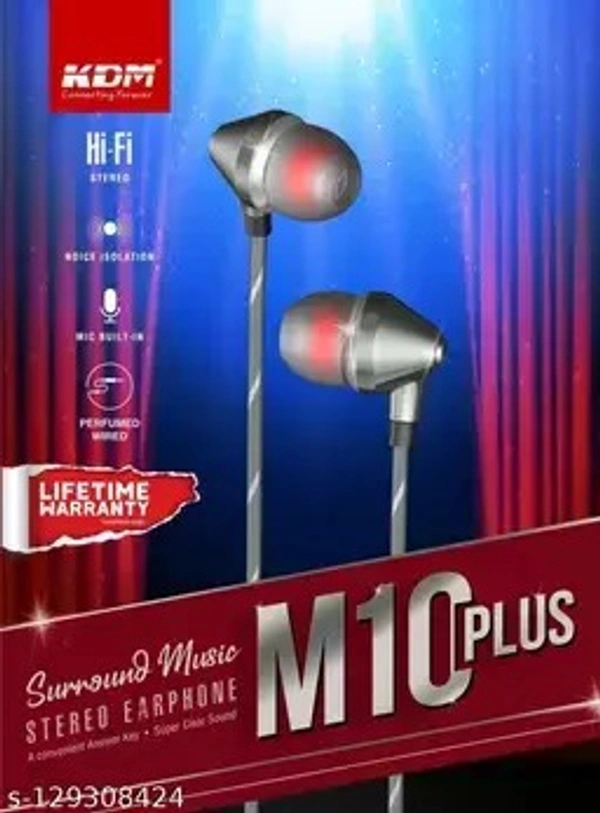 KDM M10 Plus Universal stereo earphone Wired Headset  - black