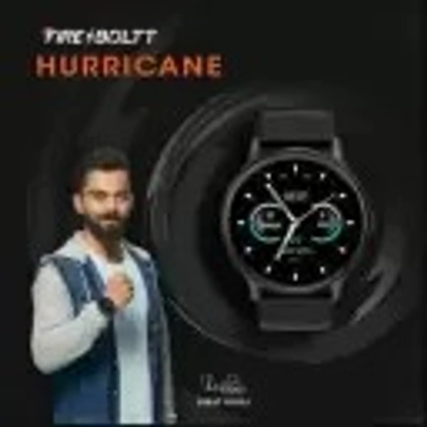 FIRE BOLLT fire boltt HURRICANE BSW034 Smartwatch  (Black Strap, 1.3") - BLACK
