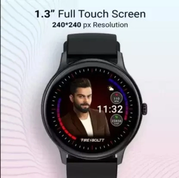 FIRE BOLLT fire boltt HURRICANE BSW034 Smartwatch  (Black Strap, 1.3") - BLACK