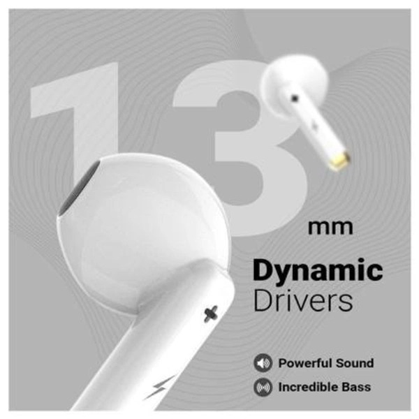 FIRE BOLTT Fire-Boltt Fire Pods Ninja G211 True Wireless Earbuds with IPX4 Water Resistant, White - WHITE