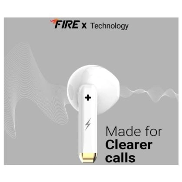 FIRE BOLTT Fire-Boltt Fire Pods Ninja G211 True Wireless Earbuds with IPX4 Water Resistant, White - WHITE