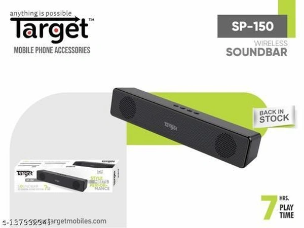 TARGET SP-150 SOUNDBAR WITH 3D CINEMA SOUND SYSTEM , 7HRS MUSIC TIME , 5WX2 POWERFUL SPEAKER , PREMIUM LOOK - BLACK