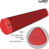 Ubon SP-8005 Sound Aura with Karaoke Mic 6 W Bluetooth Soundbar  (Red, Stereo Channel) - black