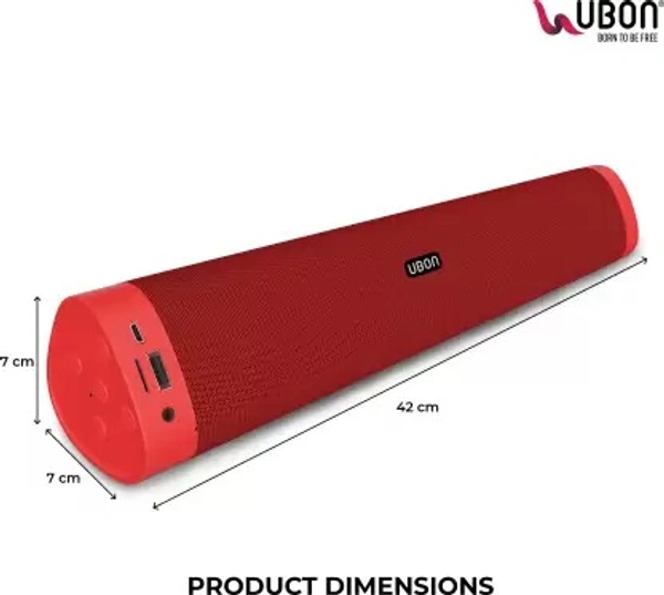Ubon SP-8005 Sound Aura with Karaoke Mic 6 W Bluetooth Soundbar  (Red, Stereo Channel) - black