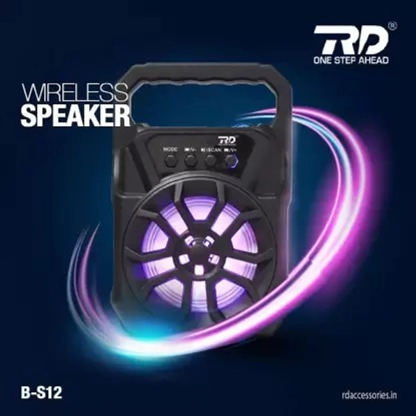 RD B-S12 5 W Bluetooth Speaker  (Black, Stereo Channel) - BLACK