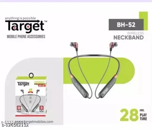 TARGET BH-52 SOUNDWAVE HEADSET FLEXIBLE NECK STRAP UNIQUE WEARING STYLE EASY TO CARRY CALLS VIBRATING ALERT PREMIUM QUALITY - BLACK