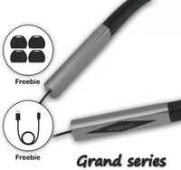 vippo VIPPO VBT-1395 GRAND SERIES 38 Hours Playtime Magnetic storage wireless Neckband Bluetooth Headset  (Grey, In the Ear) - black