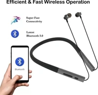vippo VIPPO VBT-1395 GRAND SERIES 38 Hours Playtime Magnetic storage wireless Neckband Bluetooth Headset  (Grey, In the Ear) - black