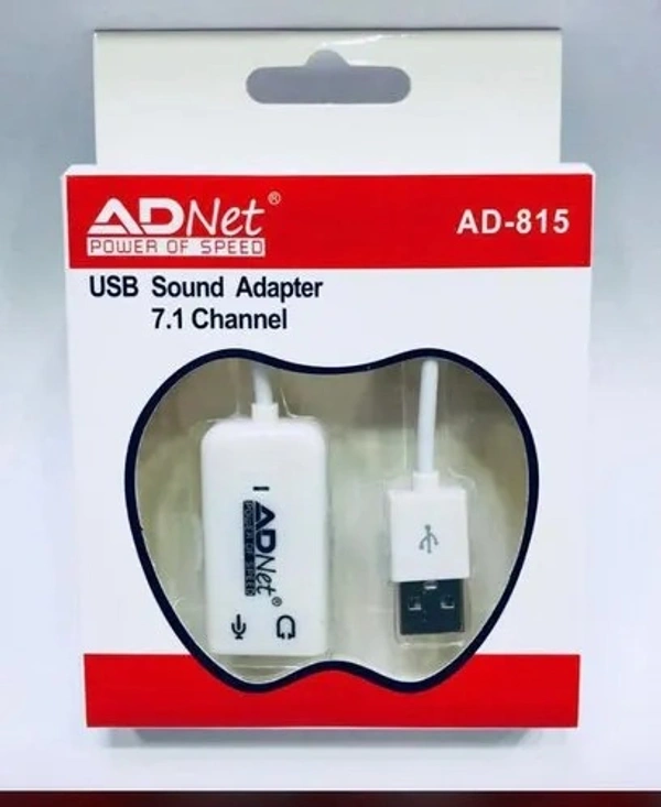 ADNET spincart 7.1 Channel USB External Sound Card Audio Adapter With Mic AD-815 Sound Card  (White) - WHITE