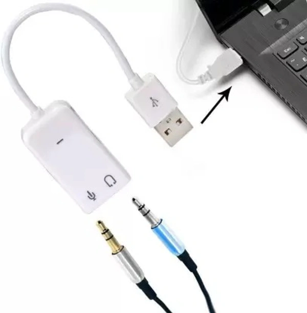 ADNET spincart 7.1 Channel USB External Sound Card Audio Adapter With Mic AD-815 Sound Card  (White) - WHITE