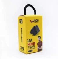 Ubon 1.1 A Mobile CH-129 1.1A HOME TRAVEL CHARGER BOOSTCHARGE 2020 EDITION Charger with Detachable Cable  (Black, Cable Included)