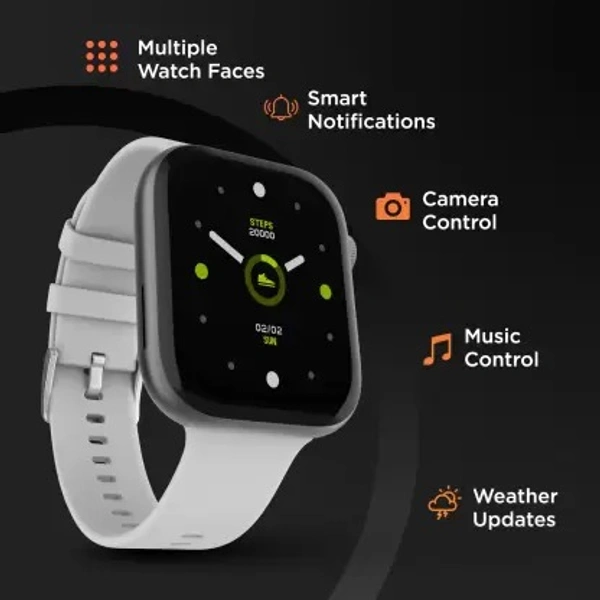 FIRE BOLTT  Fire-Boltt Fighter 1.8'' Bluetooth Calling Smartwatch, 118 sports modes, AI Voice Assistant Smartwatch  (Grey Strap, Free Size) - Pharlap