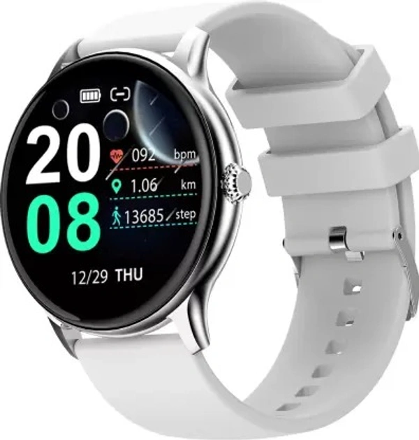 FIRE BOLTT Fire-Boltt Hurricane 1.3" Curved Glass Display with 360 Health Training, 100+ Sports Modes Smartwatch  (Grey Strap, Free Size) - WHITE,GREY,BLACK