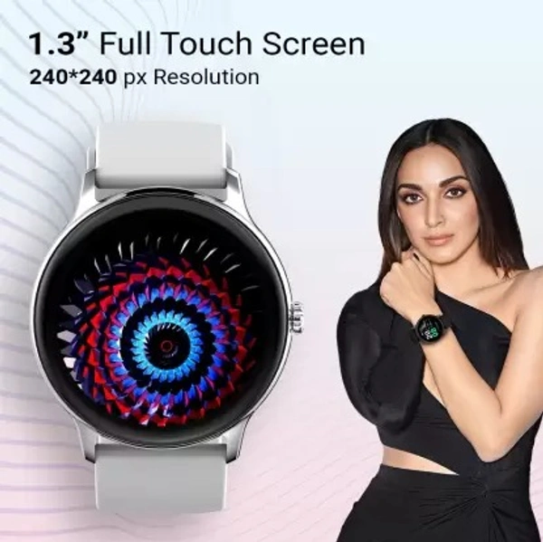 FIRE BOLTT Fire-Boltt Hurricane 1.3" Curved Glass Display with 360 Health Training, 100+ Sports Modes Smartwatch  (Grey Strap, Free Size) - WHITE,GREY,BLACK