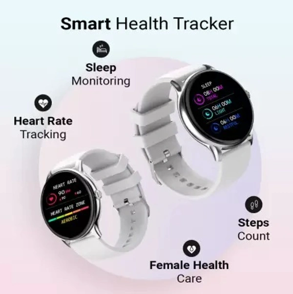 FIRE BOLTT Fire-Boltt Hurricane 1.3" Curved Glass Display with 360 Health Training, 100+ Sports Modes Smartwatch  (Grey Strap, Free Size) - WHITE,GREY,BLACK