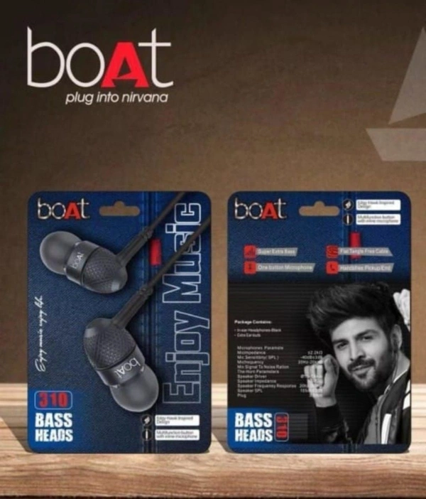  Boat 310 High bass earphone Wired Headset  (black, white, In the Ear) - BLACK,WHITE