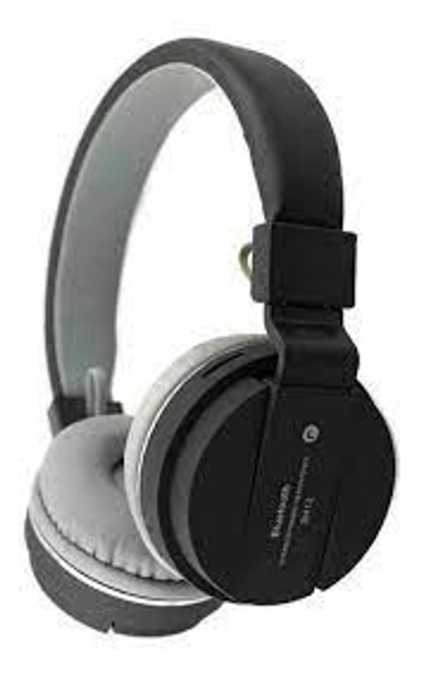 SH-12 Wireless/ Bluetooth Headphone With FM and SD Card?? Bluetooth Headset  (Black, On the Ear)